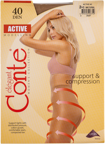 Изображение Колготки 40 ден размер 2 Конте актив натурал Конте СПА м/у, 1 шт
