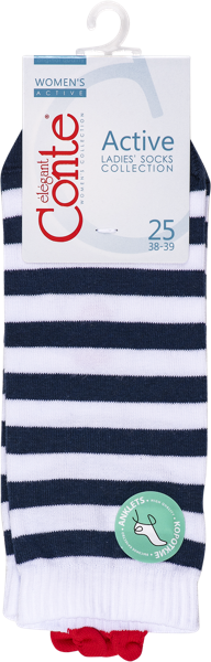 Изображение Носки размер 25 женские Конте 20С-18СП синие с сердцем Конте СПА м/у, 1 пара