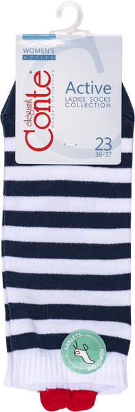 Изображение Носки размер 23 женские Конте 20С-18СП синие с сердцем Конте СПА м/у, 1 пара