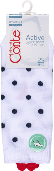 Изображение Носки размер 25 женские Конте 20С-18СП белые с сердцем Конте СПА м/у, 1 пара