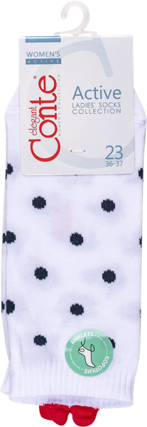 Изображение Носки размер 23 женские Конте 20С-18СП белые с сердцем Конте СПА м/у, 1 пара