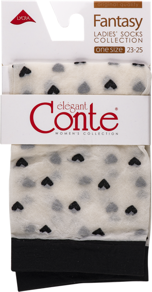 Изображение Носки 20 ден размер 23-25 Конте 19С-111СП Панна сердечко Конте СПА м/у, 1 пара