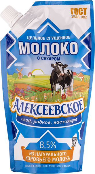 Изображение Молоко сгущенное 8,5% с сахаром Алексеевское цельное Алексеевский МК м/у, 270 г