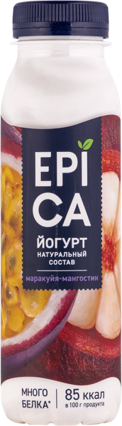 Изображение Йогурт 2,5% питьевой Эпика маракуйя мангостин Эрманн п/б, 260 мл