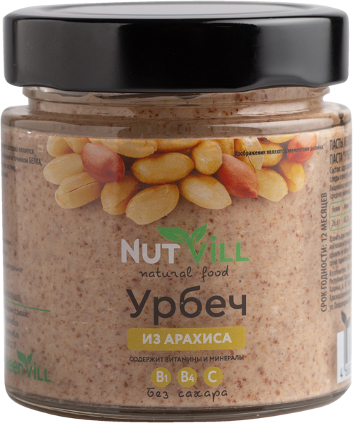 Изображение Урбеч без сахара Натвилл арахис Перкина Е.А. ИП с/б, 180 г