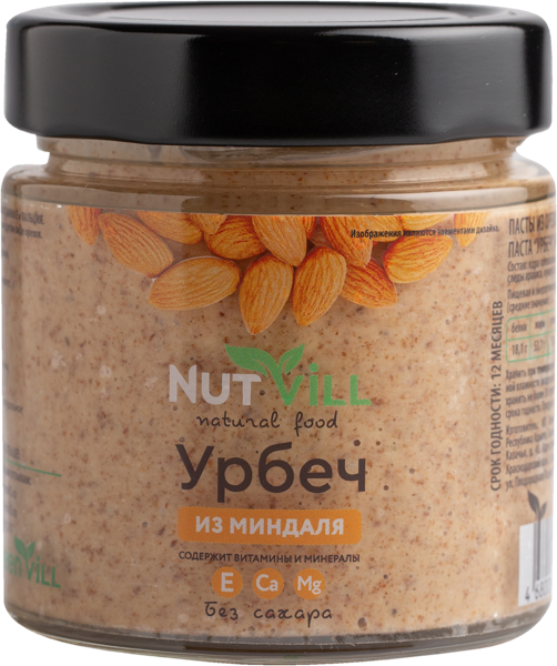 Изображение Урбеч без сахара Натвилл миндаль Перкина Е.А. ИП с/б, 180 г
