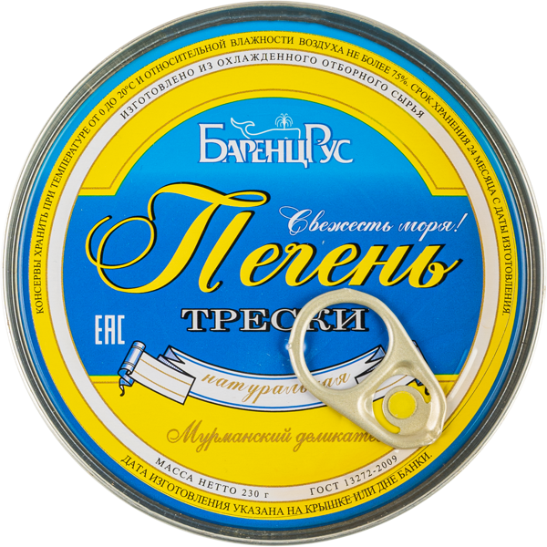 Изображение Печень трески Баренцрус натуральная Дэма ж/б, 230 г