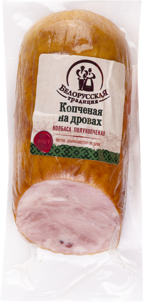 Изображение Колбаса полукопченая Белорусская Традиция копченая на дровах Инко-Фуд м/у, 420 г