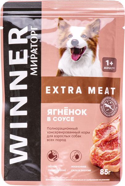 Изображение Корм Для взрослых собак Мираторг ягнёнок в соусе Мираторг м/у, 85 г