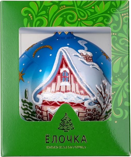Изображение Шар 5 Снежный дом стекло Ёлочка с 1992 Клинская игрушка к/у, 1 шт