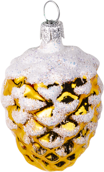 Изображение Ёлочное украшение стекло Ёлочка шишка кедровая-2 с1662 Клинская игрушка к/у, 1 шт