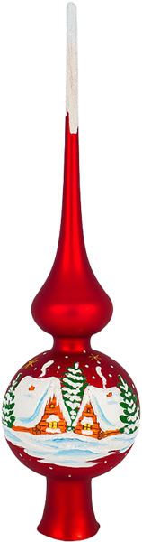 Изображение Верхушка Снежный пейзаж 27,5см стекло Ёлочка С1962 Клинская игрушка к/у, 1 шт