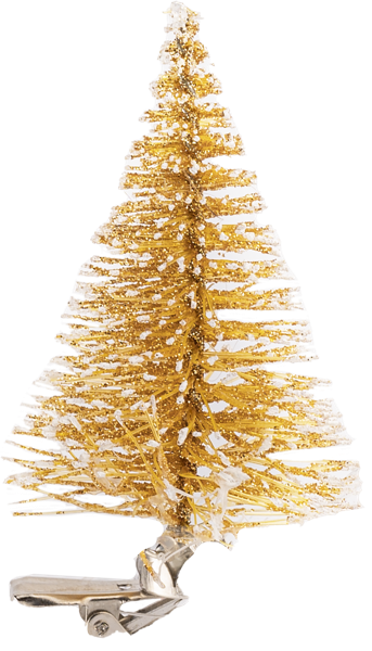 Изображение Елочка 7см розовая Купман золотистая на клипсе Купман Интернэшнл , 1 шт