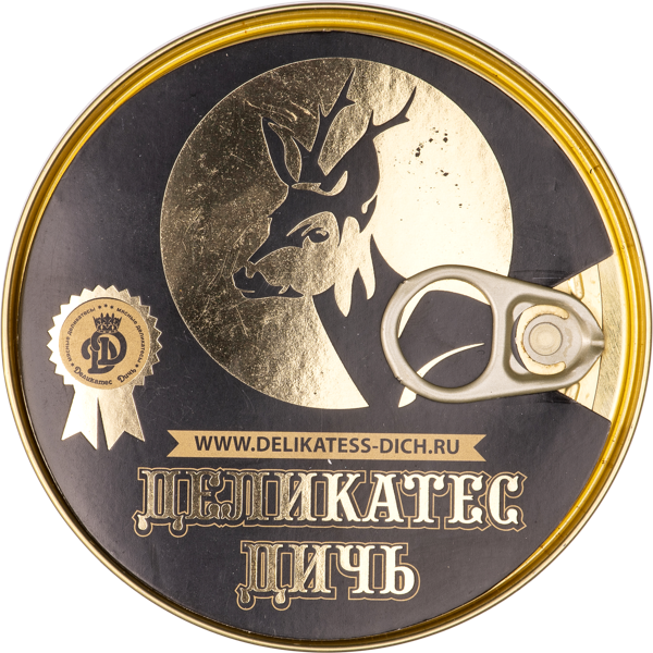 Изображение Мясо косули Деликатес дичь тушеное Деликатес дичь ж/б, 325 г