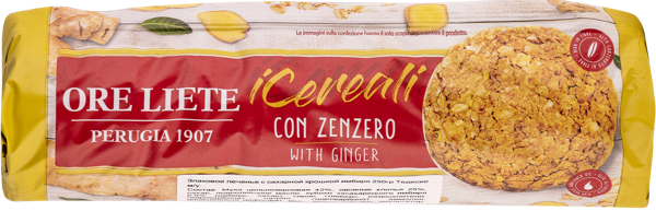 Изображение Печенье злаковое Оре Лиете из Умбрии с сахарной крошкой имбиря Тедеско м/у, 250 г