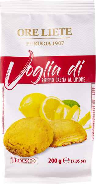 Изображение Печенье с начинкой Оре Лиете из Умбрии с лимонным кремом Тедеско м/у, 200 г