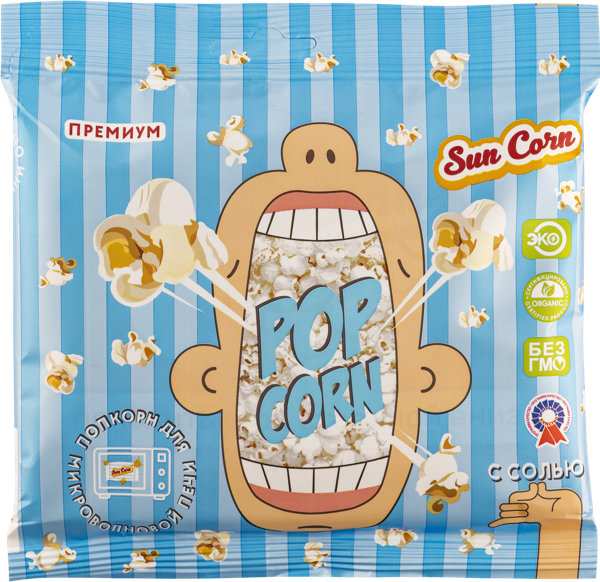 Изображение Попкорн для СВЧ Санкорн с солью Земля Кубани м/у, 100 г