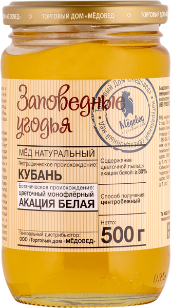 Изображение Мед Акациевый Заповедные угодья Ингео-МЕД с/б, 500 г