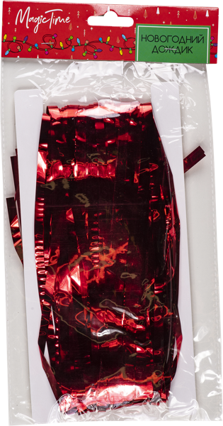 Изображение Дождик 100*200см Мэджик Тайм красный занавес Феникс-Презент м/у, 1 шт