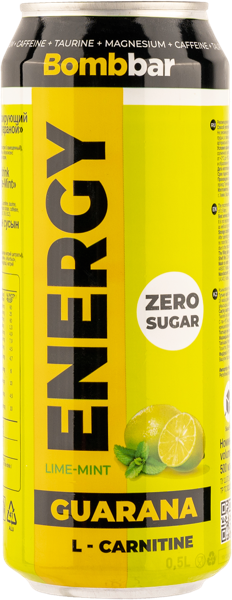 Изображение Напиток газ L-карнитин Бомббар лайм мята Натуральные напитки ж/б, 0,5 л