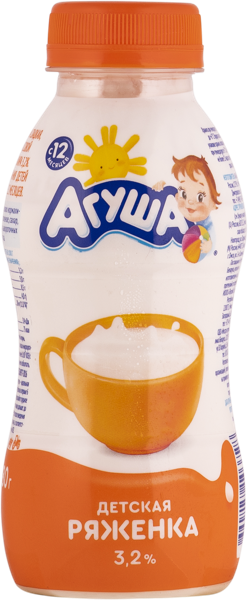 Изображение Ряженка 3,2% с 12 месяцев Агуша ВБД п/б, 180 мл