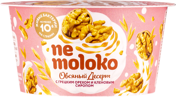 Изображение Десерт 5% овсяный Немолоко грецкий орех клен сироп Сады Придонья п/б, 130 г
