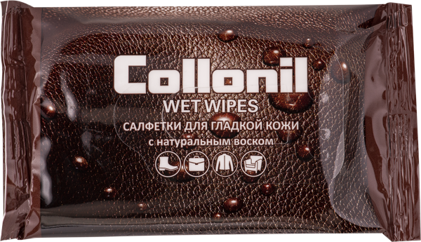 Изображение Салфетки влажные для обуви Коллонил кожа с натуральным воском Коллонил м/у, 15 шт