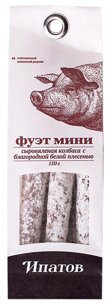 Изображение Колбаса сыровяленая в плесени Ипатов фуэт мини Мясные Деликатесы м/у, 150 г