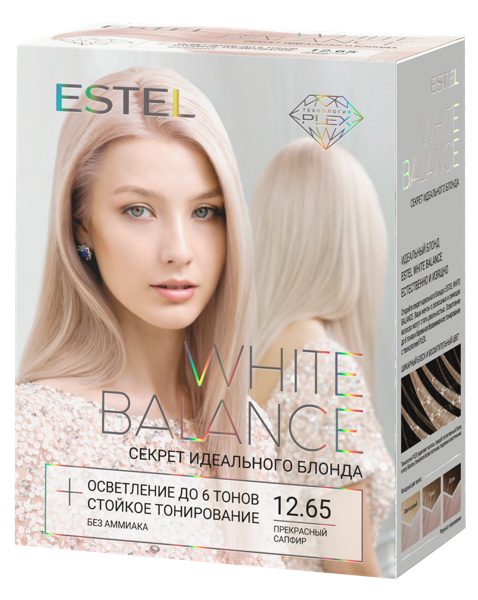 Изображение Краска для волос Эстель вайт бэлэнс прекрасный сапфир №12.65 Юникосметик к/у, 1 шт