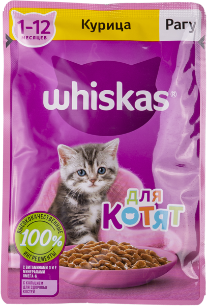 Изображение Корм для котят Вискас рагу курица Марс м/у, 75 г