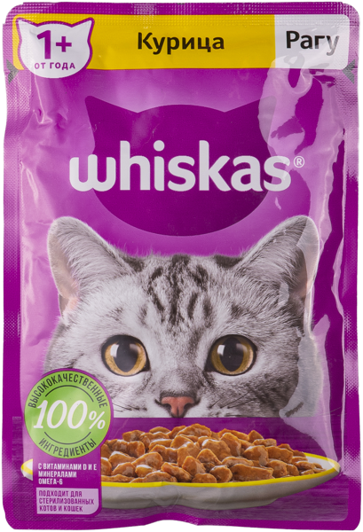 Изображение Корм для кошек Вискас Рагу курица Марс м/у, 75 г