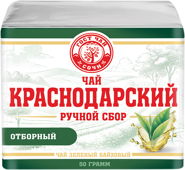 Изображение Чай зеленый Краснодарский ГОСТ байховый ручной сбор Гост Чай м/у, 50 г