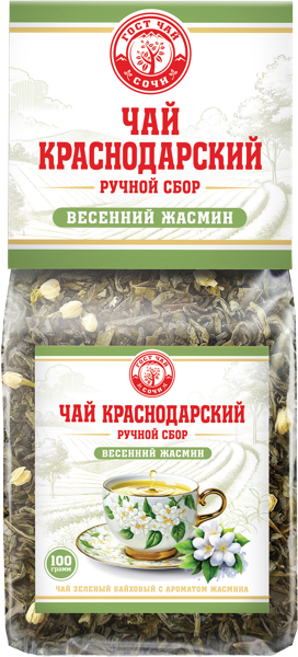 Изображение Чай зеленый Краснодарский ГОСТ жасмин ручной сбор Гост Чай м/у, 100 г