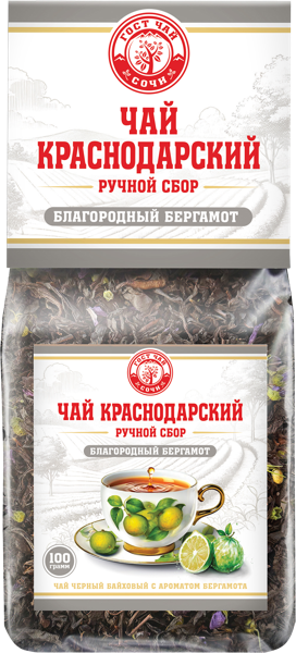 Изображение Чай черный Краснодарский ГОСТ бергамот ручной сбор Гост Чай м/у, 100 г