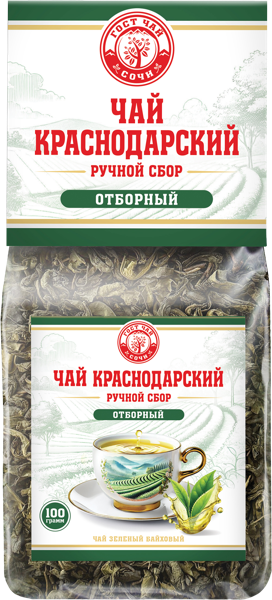 Изображение Чай зеленый Краснодарский ГОСТ байховый ручной сбор Гост Чай м/у, 100 г