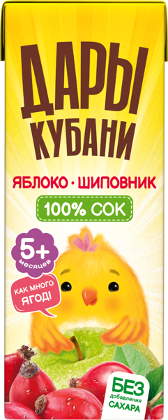 Изображение Сок с 5 месяцев Дары Кубани шиповник яблоко Южная Соковая Компания т/п, 200 мл