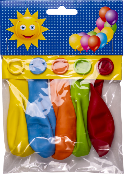 Изображение Шар воздушный Веселая затея цветной однотонный Веселая затея м/у, 5 шт