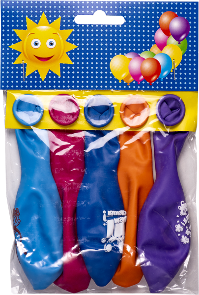 Изображение Шар воздушный Веселая затея с днем рождения цветной Веселая затея м/у, 5 шт