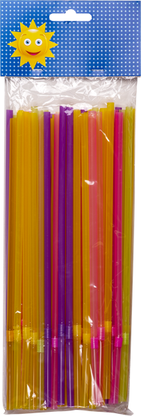 Изображение Трубочка для коктейля Веселая затея цветная Веселая затея м/у, 50 шт