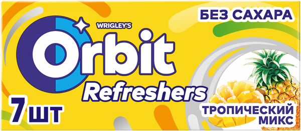 Изображение Жевательная резинка Орбит рефрешерс тропический микс Марс м/у, 16 г