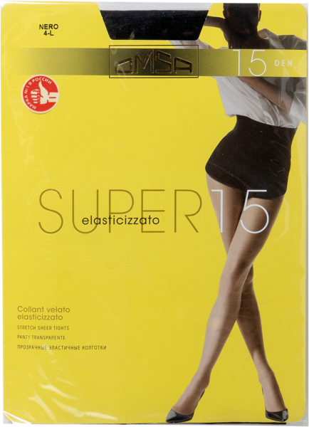 Изображение Колготки 15 ден размер 4 Омса супер неро Омса м/у, 1 шт