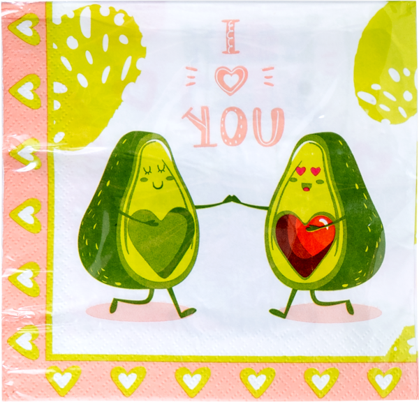 Изображение Салфетки 33см 3-х слойные Авокадо НД Плэй м/у, 20 шт