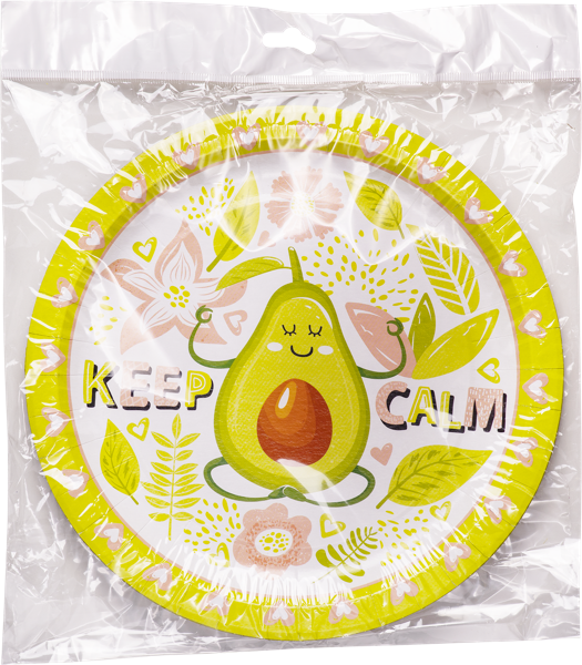 Изображение Одноразовая посуда 23см НД плэй тарелка авокадо кип калм НД Плэй м/у, 6 шт