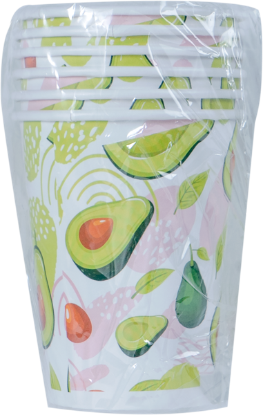 Изображение Одноразовая посуда 250мл Авокадо стакан бумажный НД Плэй м/у, 6 шт