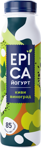 Изображение Йогурт 2,5% питьевой Эпика киви виноград Эрманн п/б, 260 мл