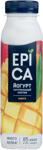 Изображение Йогурт 2,5% питьевой Эпика манго Эрманн п/б, 260 мл