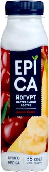 Изображение Йогурт 2,5% питьевой Эпика вишня банан Эрманн п/б, 260 мл