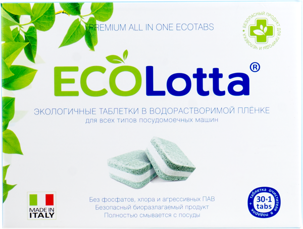 Изображение Таблетки для ПММ Лотта БИО премиум+1 табл очиститель Кемикал Флейсер к/у, 30 шт