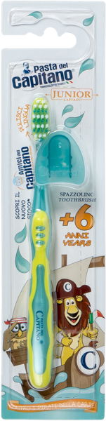 Изображение Зубная щетка детская с 6 лет Дель капитано мягкая с колпачком Фармасьютичи п/у, 1 шт