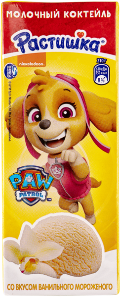 Изображение Молочный коктейль 2% Растишка ванильное мороженое Эйч энд Эн т/п, 210 мл